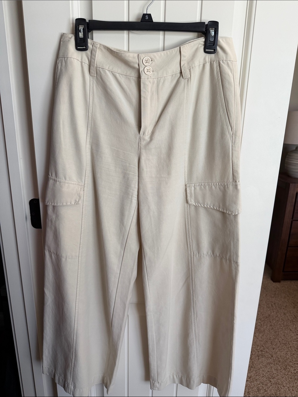 Sanctuary Cream Wide-Leg Cargo Pants